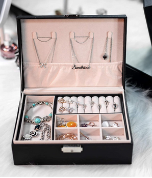 Large Capacity Leather Jewellery Boxes / Leather - Nina Kane Jewellery