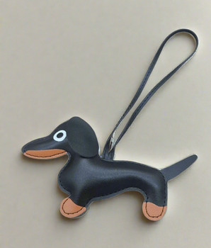 Sausage Dog Leather Bag Charms / Leather - Nina Kane Jewellery