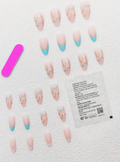 Blue Hearts Press On Nail Set - 24 Pieces view 3