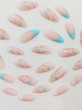 Blue Hearts Press On Nail Set - 24 Pieces view 2