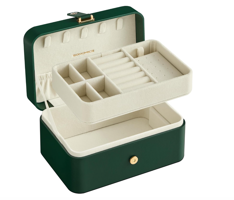 Forest Green Jewellery Case / Leather