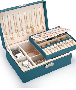 Large Luxury Jewellery Case / Leather - Nina Kane Jewellery