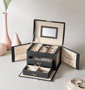 Luxury 3 Tier Jewellery Case / Leather view 3