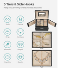 Luxury 3 Tier Jewellery Case / Leather view 6