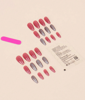 Nude Pink & Glitter Almond Press On Nails / 24 Pack - Nina Kane Jewellery