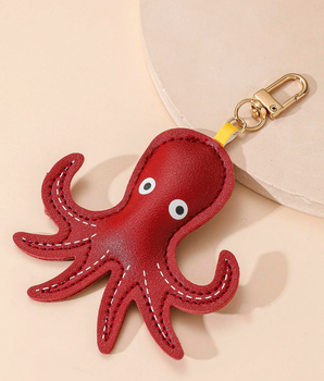 Leather Octopus Bag Charm / Leather - Nina Kane Jewellery
