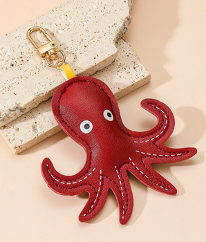 Leather Octopus Bag Charm / Leather - Nina Kane Jewellery