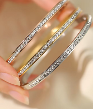 Carmella Diamond Bangles / 18K Gold Plated - Nina Kane Jewellery