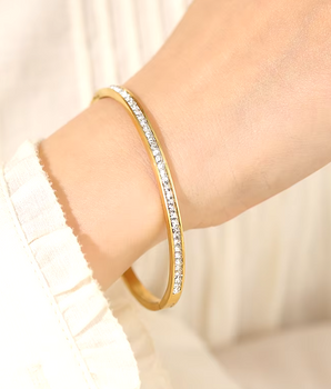 Carmella Diamond Bangles / 18K Gold Plated - Nina Kane Jewellery