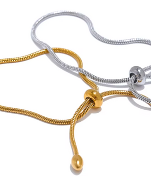 The Helena Slider Bracelets / 18K Gold Plated - Nina Kane Jewellery