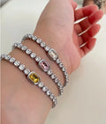 Charlotte Zircon Diamond Bracelets / Stainless Steel view 2