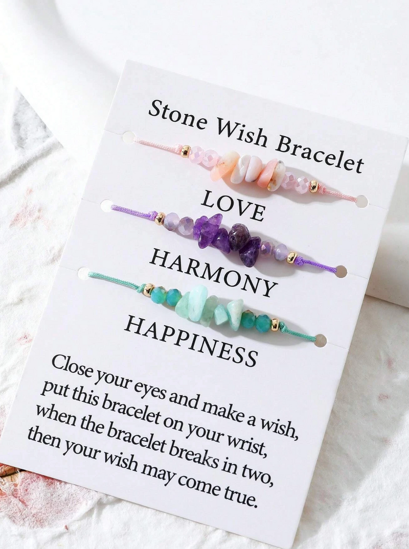 3 Piece Crystal Wish Bracelets / Crystal
