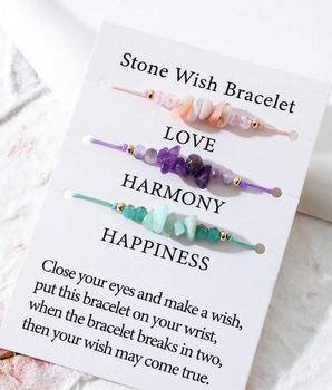 3 Piece Crystal Wish Bracelets / Crystal - Nina Kane Jewellery