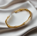 Amina Bamboo Joint Bangle / Stainless Steel view 1