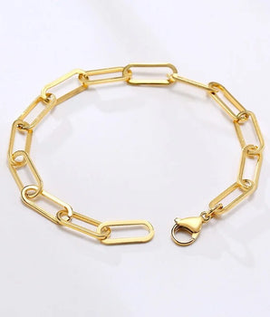 Aurora Minimalist Clip Chain Bracelet / 18K Gold Plated - Nina Kane Jewellery