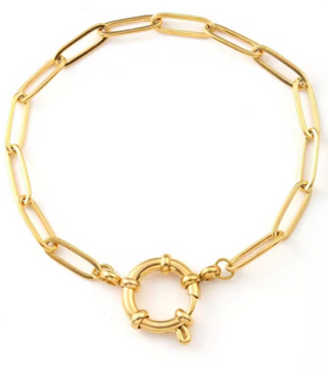 Ava Luxe Paperclip Chain Bracelet / 18K Gold Plated - Nina Kane Jewellery