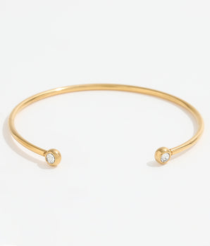 Barcelona Gold Adjustable Bangle / 18K Gold Plated