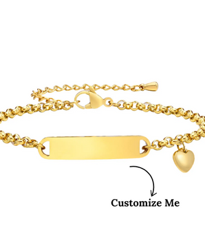 Edna Personalised ID Bracelet / 18K Gold Plated - Nina Kane Jewellery