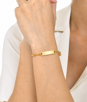 Edna Personalised ID Bracelet / 18K Gold Plated - Nina Kane Jewellery
