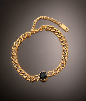 Faro Chunky Cuban Bracelet / 18K Gold Plated - Nina Kane Jewellery