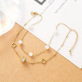 Florence Clover & Pearl Bracelet / Titanium Steel view 2