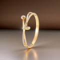 Gold Crystal Double Nail Bangle / Stainless Steel view 1