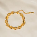 Golden Cowrie Shells Bracelet / Stainless Steel view 2