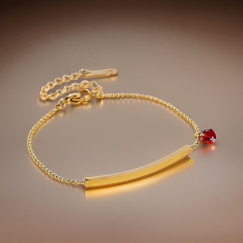 Jodie Red Love Heart Bracelet / Stainless Steel