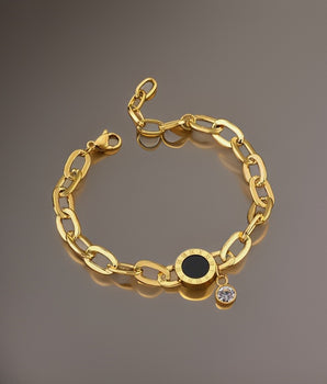 Kellie Roman Numeral Bracelet / 18K Gold Plated - Nina Kane Jewellery