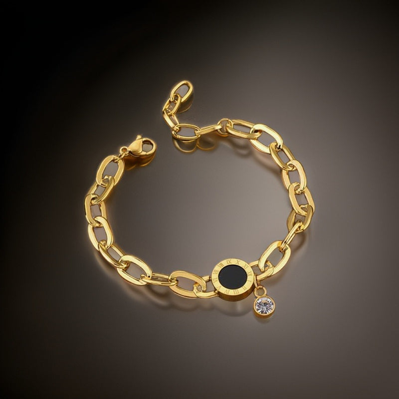 Kellie Roman Numeral Bracelet / 18K Gold Plated