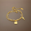 Lock & Key Charm Bracelet / 18K Gold Plated view 1