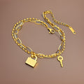 Lock & Key Charm Bracelet / 18K Gold Plated view 3