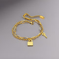 Lock & Key Charm Bracelet / 18K Gold Plated view 5