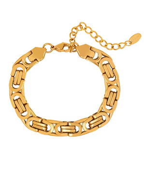 Nicole Chunky Watchband Bracelet / 18K Gold Plated - Nina Kane Jewellery