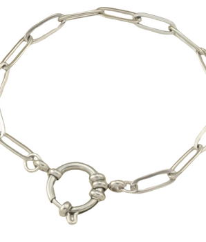 The Paperclip Charm Bracelet / Stainless Steel - Nina Kane Jewellery