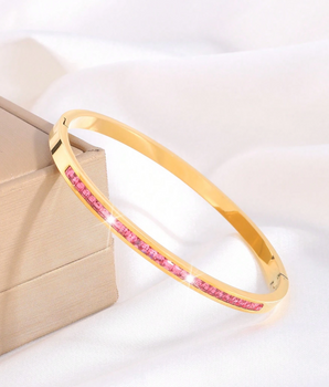The Pink Martini Bangle / 18K Gold Plated - Nina Kane Jewellery