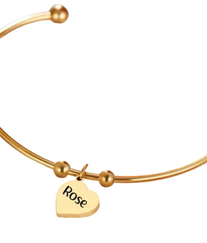 Elaine Personalised Heart Bangles - Nina Kane Jewellery