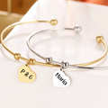 Elaine Personalised Heart Bangles view 2