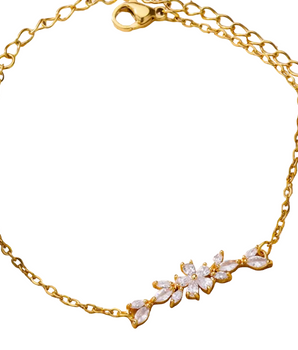 Lyra Crystal Flower Bracelets - Nina Kane Jewellery