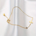 Roxanne Golden Cross Bracelet / Stainless Steel view 3