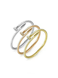Sparkling Zircon Nail Bangle / Stainless Steel view 1