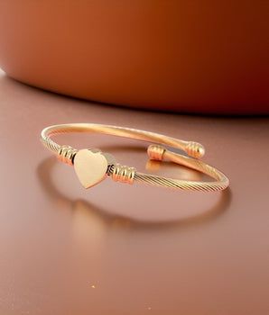 Teresa Adjustable Heart Bracelet / Stainless Steel - Nina Kane Jewellery