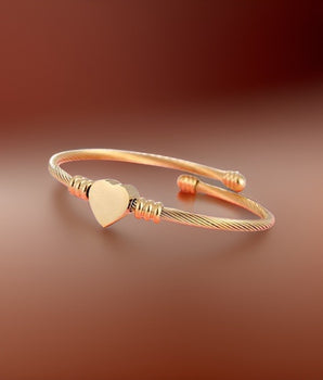 Teresa Adjustable Heart Bracelet / Stainless Steel - Nina Kane Jewellery