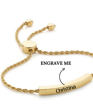 Teri Personalised Slider Bracelets / 18K Gold Plated - Nina Kane Jewellery