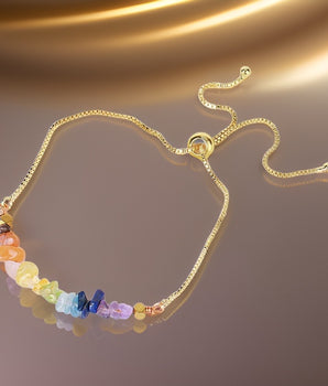 The Chakra Crystal Healing Bracelet / Stainless Steel - Nina Kane Jewellery