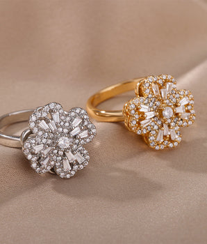 The Spinning Clover Bundle / Stainless Steel - Nina Kane Jewellery