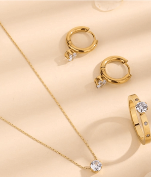 Peonie 3 Piece Jewellery Set / Stainless Steel - Nina Kane Jewellery