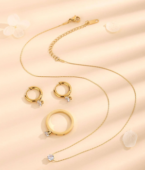 Peonie 3 Piece Jewellery Set / Stainless Steel - Nina Kane Jewellery