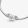 Winged Heart Charm Bracelet / 925 Sterling Silver view 2