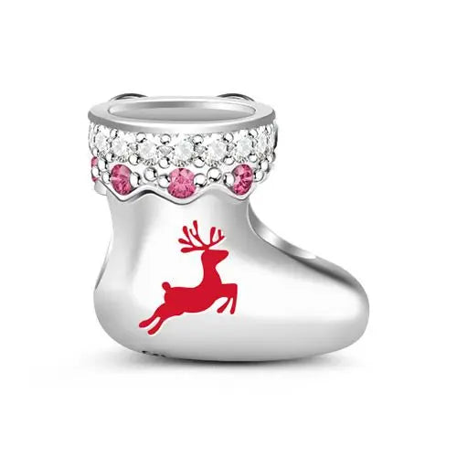 Christmas Stoking Charm / 925 Sterling Silver